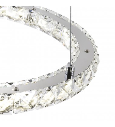  Ring LED Chandelier With Chrome Finish (5080P24ST-2R) - CWI