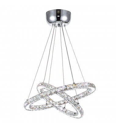  Ring LED Chandelier With Chrome Finish (5080P24ST-2R) - CWI