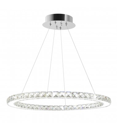  Ring LED Chandelier With Chrome Finish (5080P24ST-R) - CWI