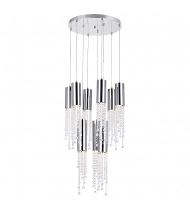  Extended 9 Light Multi Light Pendant With Chrome Finish (5081P20C-R) - CWI