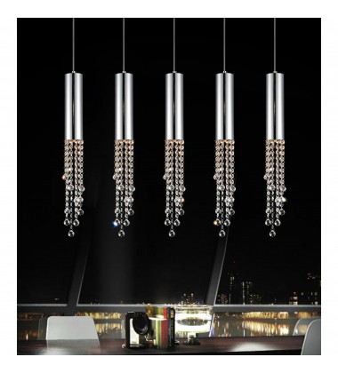  Extended 5 Light Multi Light Pendant With Chrome Finish (5081P40C-RC) - CWI