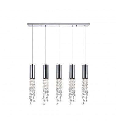  Extended 5 Light Multi Light Pendant With Chrome Finish (5081P40C-RC) - CWI