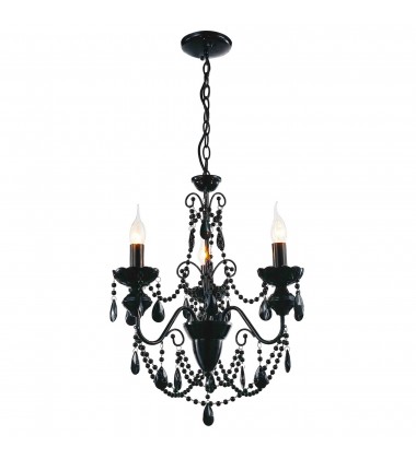  Keen 3 Light Up Chandelier With Black Finish (5095P16B-3) - CWI