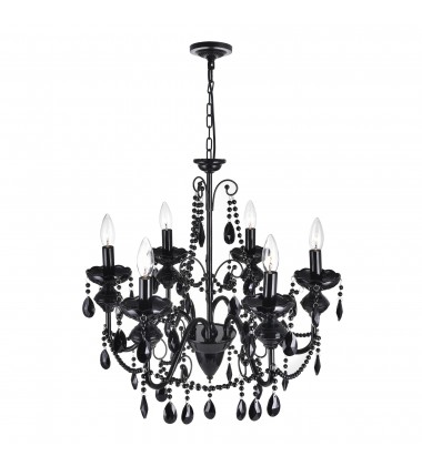  Keen 6 Light Up Chandelier With Black Finish (5095P22B-6) - CWI