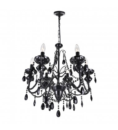  Keen 6 Light Up Chandelier With Black Finish (5095P22B-6) - CWI