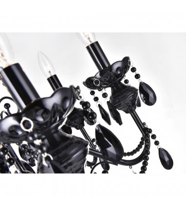  Keen 6 Light Up Chandelier With Black Finish (5095P22B-6) - CWI