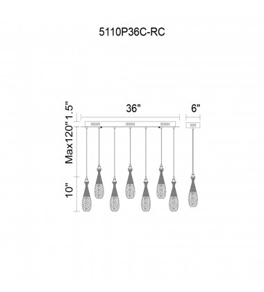 Dior LED Multi Point Pendant With Chrome Finish (5110P36C-RC) - CWI Dior LED Multi Point Pendant With Chrome Finish (5110P36C-RC) - CWI
