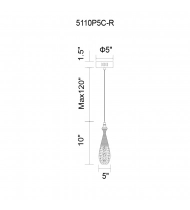  Dior LED Down Mini Pendant With Chrome Finish (5110P5C-R) - CWI