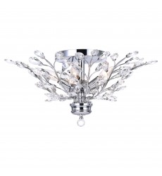  Ivy 3 Light Drum Shade Flush Mount With Chrome Finish (5206C16C) - CWI