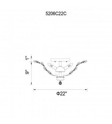  Ivy 6 Light Flush Mount With Chrome Finish (5206C22C) - CWI