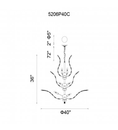  Ivy 18 Light Chandelier With Chrome Finish (5206P40C) - CWI