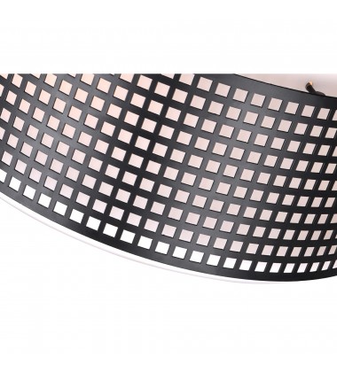 Checkered 2 Light Drum Shade Flush Mount With Black Finish (5209C15B) - CWI Checkered 2 Light Drum Shade Flush Mount With Black Finish (5209C15B) - CWI