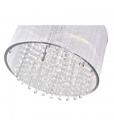 Spring Morning 6 Light Drum Shade Flush Mount With Chrome Finish (5319C14C-R) - CWI  Spring Morning 6 Light Drum Shade Flush Mount With Chrome Finish (5319C14C-R) - CWI