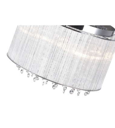 Spring Morning 6 Light Drum Shade Flush Mount With Chrome Finish (5319C14C-R) - CWI  Spring Morning 6 Light Drum Shade Flush Mount With Chrome Finish (5319C14C-R) - CWI