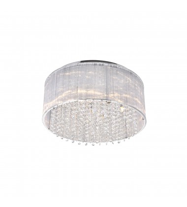 Spring Morning 9 Light Drum Shade Flush Mount With Chrome Finish (5319C20C-R) - CWI  Spring Morning 9 Light Drum Shade Flush Mount With Chrome Finish (5319C20C-R) - CWI