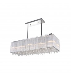 Spring Morning 10 Light Drum Shade Chandelier With Chrome Finish (5319P32C-RC (Straight)) - CWI  Spring Morning 10 Light Drum Shade Chandelier With Chrome Finish (5319P32C-RC (Straight)) - CWI