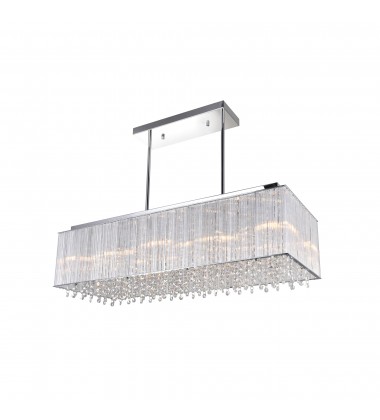 Spring Morning 10 Light Drum Shade Chandelier With Chrome Finish (5319P32C-RC (Straight)) - CWI  Spring Morning 10 Light Drum Shade Chandelier With Chrome Finish (5319P32C-RC (Straight)) - CWI