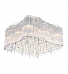  Elsa 10 Light Drum Shade Flush Mount With Chrome Finish (5320C20C-S) - CWI