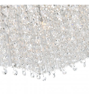  Elsa 10 Light Drum Shade Flush Mount With Chrome Finish (5320C20C-S) - CWI