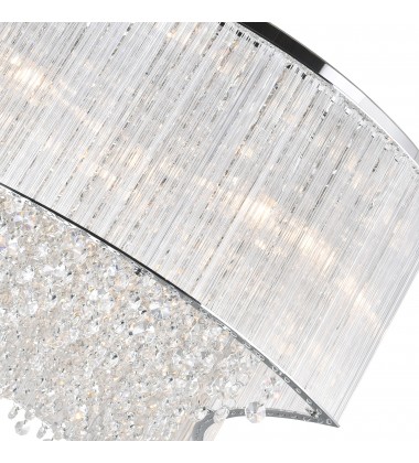  Elsa 10 Light Drum Shade Flush Mount With Chrome Finish (5320C20C-S) - CWI