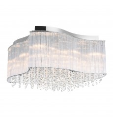  Elsa 10 Light Drum Shade Flush Mount With Chrome Finish (5320C20C-S) - CWI