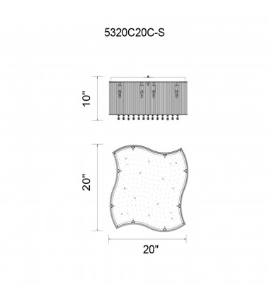  Elsa 10 Light Drum Shade Flush Mount With Chrome Finish (5320C20C-S) - CWI