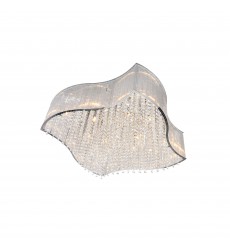  Elsa 12 Light Drum Shade Flush Mount With Chrome Finish (5320C26C-S) - CWI