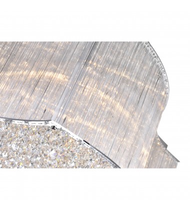 Elsa 12 Light Drum Shade Flush Mount With Chrome Finish (5320C26C-S) - CWI Elsa 12 Light Drum Shade Flush Mount With Chrome Finish (5320C26C-S) - CWI