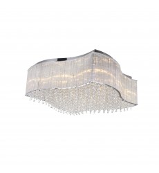  Elsa 12 Light Drum Shade Flush Mount With Chrome Finish (5320C26C-S) - CWI