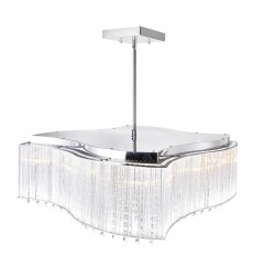 Elsa 10 Light Drum Shade Chandelier With Chrome Finish (5320P20C-S) - CWI