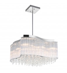  Elsa 10 Light Drum Shade Chandelier With Chrome Finish (5320P20C-S) - CWI