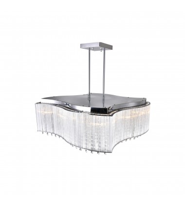  Elsa 12 Light Drum Shade Chandelier With Chrome Finish (5320P26C-S) - CWI