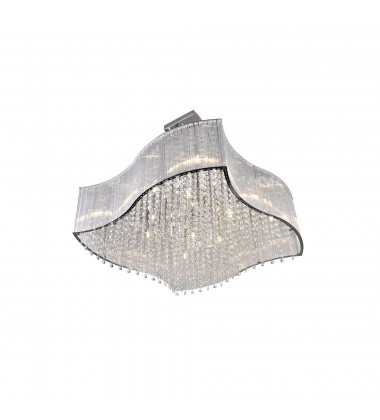  Elsa 12 Light Drum Shade Chandelier With Chrome Finish (5320P26C-S) - CWI