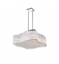  Elsa 12 Light Drum Shade Chandelier With Chrome Finish (5320P26C-S) - CWI