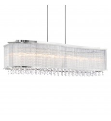  Elsa 6 Light Drum Shade Chandelier With Chrome Finish (5320P36C-RC) - CWI