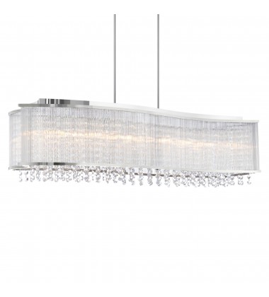  Elsa 6 Light Drum Shade Chandelier With Chrome Finish (5320P36C-RC) - CWI