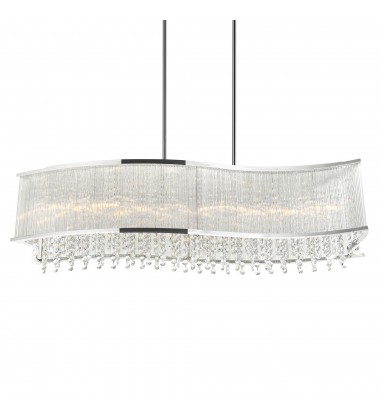  Elsa 6 Light Drum Shade Chandelier With Chrome Finish (5320P36C-RC) - CWI