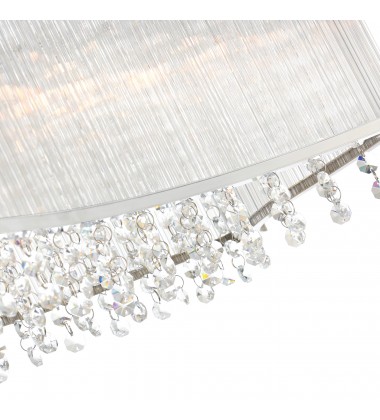  Elsa 6 Light Drum Shade Chandelier With Chrome Finish (5320P36C-RC) - CWI