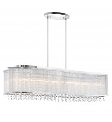  Elsa 6 Light Drum Shade Chandelier With Chrome Finish (5320P36C-RC) - CWI