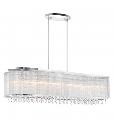  Elsa 6 Light Drum Shade Chandelier With Chrome Finish (5320P36C-RC) - CWI