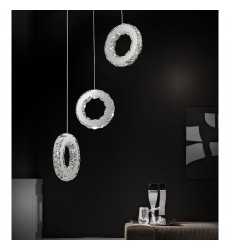  Ring LED Multi Light Pendant With Chrome Finish (5417P16ST-R) - CWI