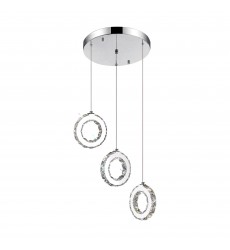  Ring LED Multi Light Pendant With Chrome Finish (5417P16ST-R) - CWI