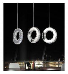  Ring LED Multi Light Pendant With Chrome Finish (5417P24ST-RC-A) - CWI