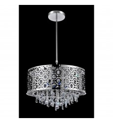  Galant 5 Light Drum Shade Chandelier With Chrome Finish (5430P16ST-R) - CWI