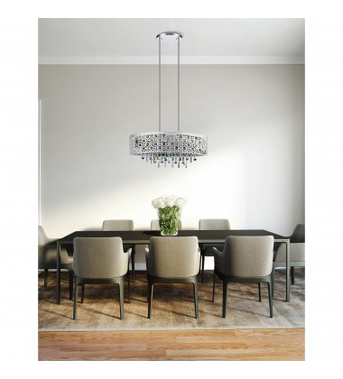 Galant 5 Light Drum Shade Chandelier With Chrome Finish (5430P30ST-O) - CWI