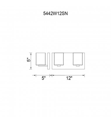  Cristini 2 Light Vanity Light With Satin Nickel Finish (5442W12SN) - CWI