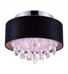  Dash 3 Light Drum Shade Flush Mount With Chrome Finish (5443C14C (Black)) - CWI