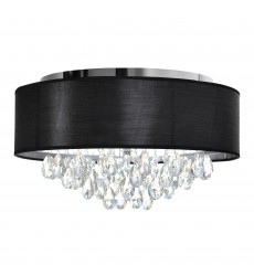  Dash 4 Light Drum Shade Flush Mount With Chrome Finish (5443C18C (Black)) - CWI