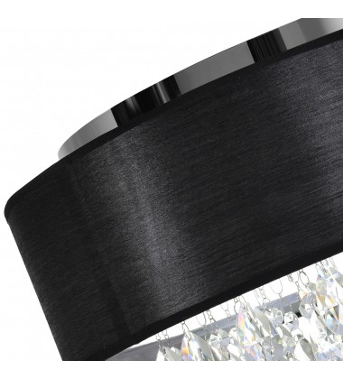  Dash 4 Light Drum Shade Flush Mount With Chrome Finish (5443C18C (Black)) - CWI
