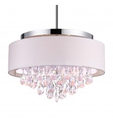  Dash 4 Light Drum Shade Flush Mount With Chrome Finish (5443C18C (Off White)) - CWI